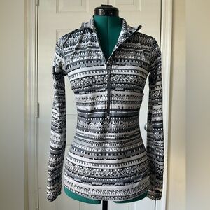 Nike Women's Black and White Patterned Zip Up